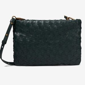 Madewell The Puff Crossbody Bag: Woven Leather Edition in Ancient Pine